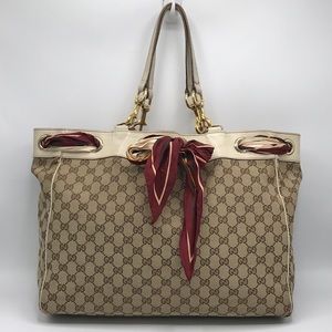 Gucci GG Monogram Large Scarf Tote Shoulder Bag❤️